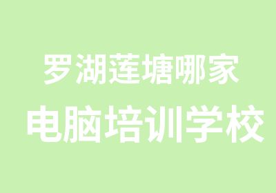 罗湖莲塘哪家电脑培训学校好