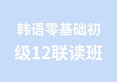 韩语零基础初级12联读班