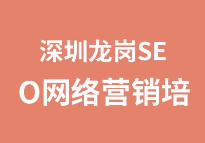 深圳龙岗SEO网络营销培训班