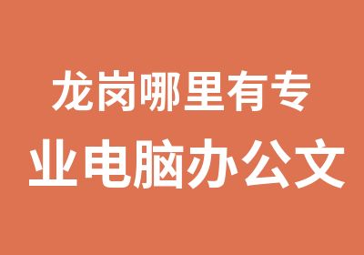 龙岗哪里有专业电脑办公文员培训