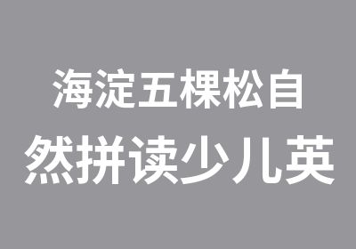 海淀五棵松自然拼读少儿英语口语培训