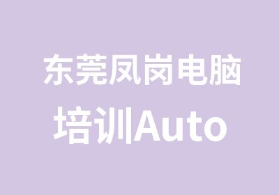 东莞凤岗电脑培训AutoCAD制图班