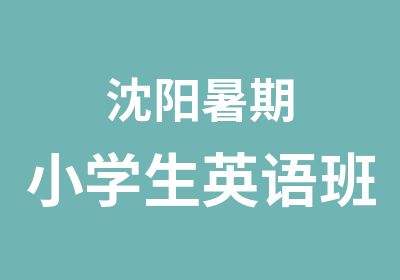 沈阳暑期小学生英语班