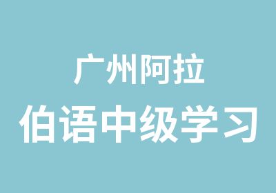 广州阿拉伯语中级学习