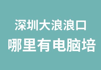 深圳大浪浪口哪里有电脑培训哪个专业