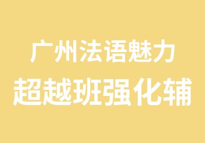 广州法语魅力超越班强化辅导