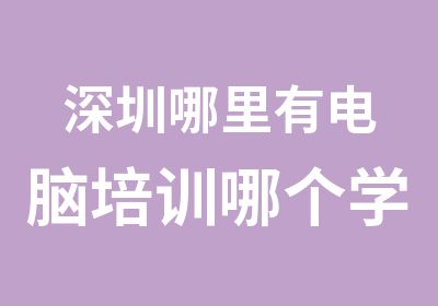 深圳哪里有电脑培训哪个学校的师资力量雄厚