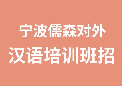 宁波儒森对外汉语培训班招生