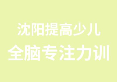 沈阳提高少儿全脑专注力训练