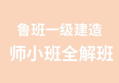 鲁班一级建造师小班全解班培训