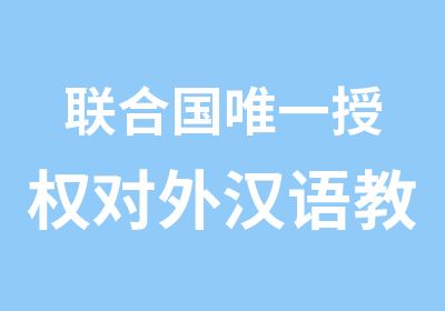 联合国对外汉语教师资格培训班