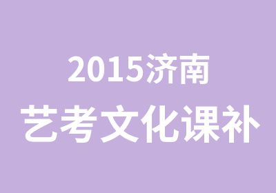 2015济南艺考文化课补习班