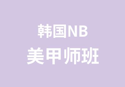 韩国NB美甲师班