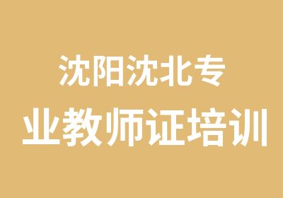 沈阳沈北专业教师证培训