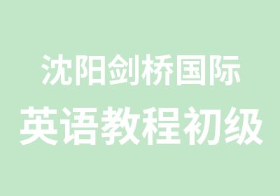 沈阳剑桥国际英语教程初级班