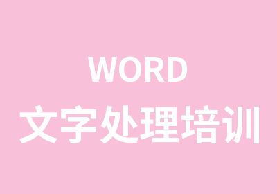 WORD文字处理培训