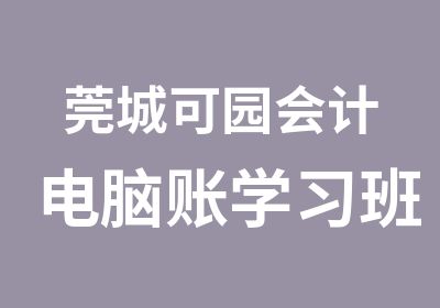 莞城可园会计电脑账学习班