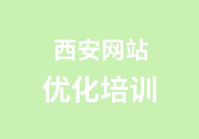 西安网站优化培训