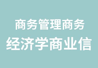 商务管理商务经济学商业信息系统专业