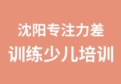 沈阳专注力差训练少儿培训