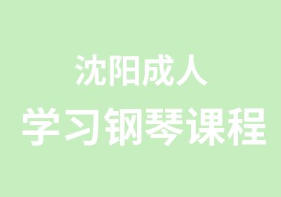 沈阳成人学习钢琴课程