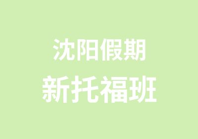 沈阳假期新托福班