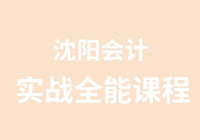 沈阳会计实战全能课程