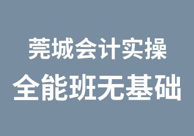 莞城会计实操全能班无基础班