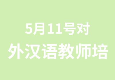 5月11号对外汉语教师培训平白班