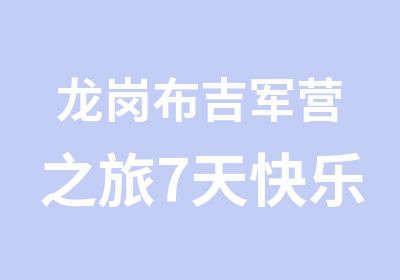 龙岗布吉军营之旅7天快乐体验特训营