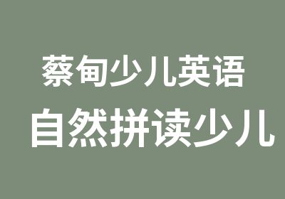 蔡甸少儿英语自然拼读少儿班