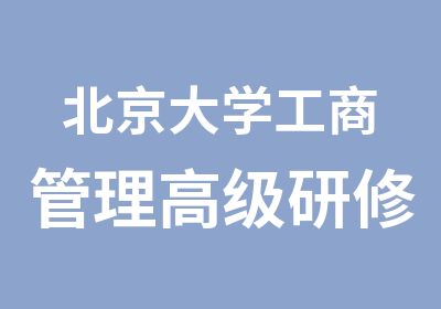 北京大学工商管理研修班