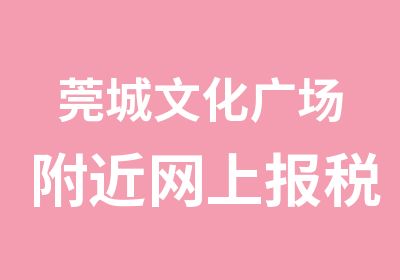 莞城文化广场附近网上报税实操班