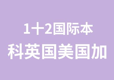 1十2国际本科英国美国加拿大澳洲