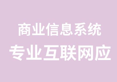 商业信息系统专业互联网应用系统专业3