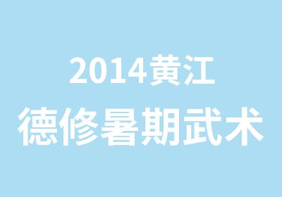 2014黄江德修暑期武术跆拳道夏令营