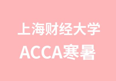 上海财经大学ACCA寒暑期集训班-7月招生简章
