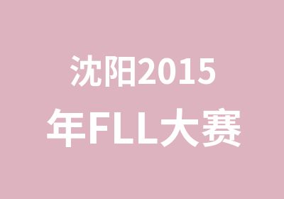 沈阳2015年FLL大赛世界课堂