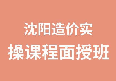 沈阳造价实操课程面授班