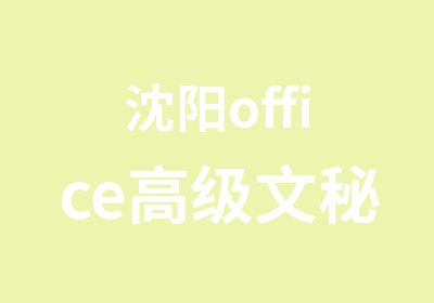 沈阳office文秘培训