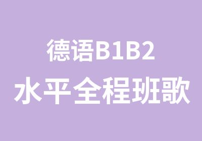 德语B1B2水平全程班歌德学院培训标