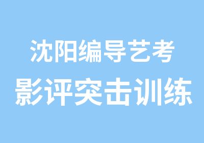 沈阳编导艺考影评突击训练