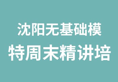 沈阳无基础模特周末精讲培训班