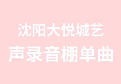 沈阳大悦城艺声录音棚单曲录制