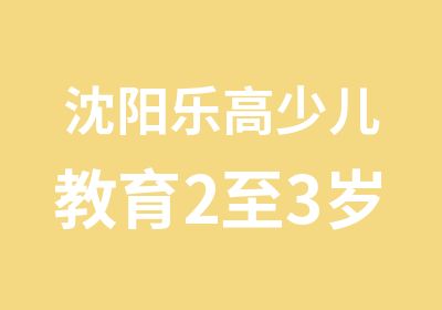 沈阳乐高少儿教育2至3岁