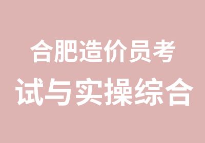 合肥造价员考试与实操综合班