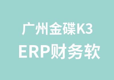 广州金碟K3ERP财务软件辅导培训