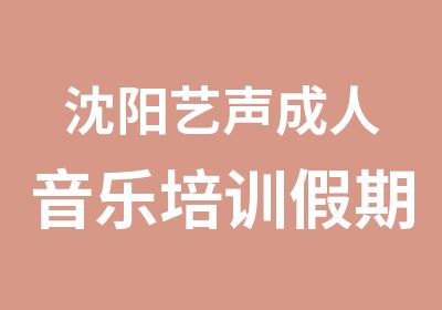 沈阳艺声成人音乐培训假期班