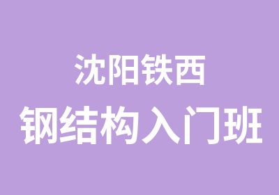 沈阳铁西钢结构入门班