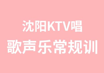 沈阳KTV唱歌声乐常规训练